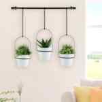 Juego de 3 macetas colgantes decorativas con soporte para pared bajan a su menor precio