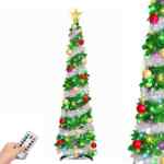 Árbol de Navidad artificial de 1.5 m todo en uno con luces LED y adornos a un gran precio