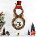 Corona de Navidad con diseño de muñeco de nieve baja de precio