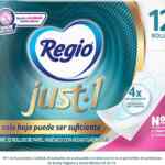 Papel higiénico Regio Just-1 con 12 rollos de hoja cuádruple baja de precio + 10% adicional con Planea y Ahorra