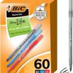 Paquete de 60 bolígrafos de tinta negra, azul y roja BIC Round Stic Xtra Life bajan a su menor precio