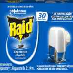 Repelente líquido contra mosquitos e insectos Raid con 1 aparato + 1 repuesto baja a su menor precio