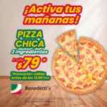 En Benedettis llévate una pizza chica de 2 ingredientes a sólo $79 antes de las 13:00