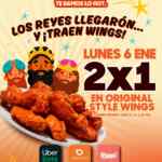 Promoción Día de Reyes Hooters: 2x1 en Alitas al pedir por delivery hoy