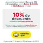 Cupón Preventa Samsung Galaxy S25 de 10% de descuento en Mercado Libre