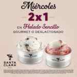 2x1 en helados sencillos en Santa Clara los miércoles