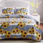 Liquidación en juego de edredón reversible para cama matrimonial baja a su menor precio