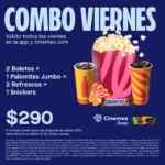 Combo Viernes Cinemex con boletos al cine, palomitas y refrescos