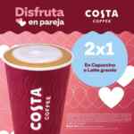 Promoción Santa Clara Mes del Amor: 2x1 en capuccino o latte grande Costa Coffee