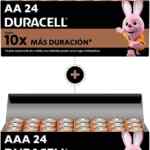 Combo Duracell con 24 pilas AA + 24 pilas AAA baja a un excelente precio