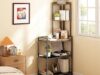 Mueble estante esquinero de madera y metal de 5 niveles baja a su menor precio