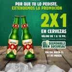 Promoción extendida de 2x1 en cervezas en La Casa de Toño ahora hasta el 31 de marzo