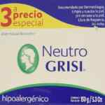 3 pack jabón Neutro Grisi hipoalergénico de 150 gr bajan de precio