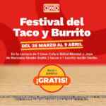 Festival del Taco y Burrito Oxxo O'Sabor: 2 tacos o burrito de regalo en la compra de refrescos participantes