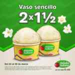 Segundo a mitad de precio en vaso sencillo en Helados Sultana