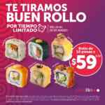 En Sushi Itto rollos de sushi de 10 piezas a sólo $59 del 26 al 28 de marzo