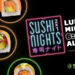 Sushi Nights 2025 en Sushi Roll: 2x1 en barra de sushi de lunes a miércoles desde las 6:00 pm