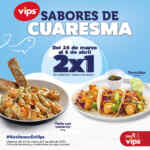 2x1 en platillos seleccionados de Cuaresma en Vips hasta el 6 de abril