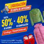 Liquidación de Ropa de Invierno Walmart: Hasta 50% de descuento + 40% de bonificación con cupón