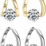 2 pares de aretes de germanio con brillantes bajan a un excelente precio