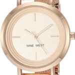 Reloj para mujer Nine West con correa de malla de metal baja a un gran precio