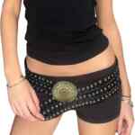 Cinturón ancho de piel estilo vintage para mujer baja a su menor precio
