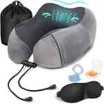 Kit para dormir con almohada para el cuello, antifaz para los ojos y tapones para los oídos baja a su menor precio