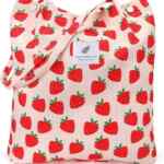 Bolso de pana para mujer con diseño de fresas baja a su menor precio