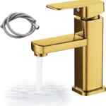 Grifo para lavabo en color dorado baja a un gran precio