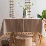 Mantel de tela de algodón para mesa rectangular baja a su menor precio