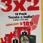 3x2 en 12 pack de cervezas en Oxxo