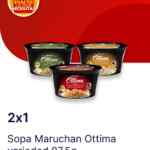 Cupón Oxxo de 2x1 en Sopa Maruchan Ottima en la App de Spin Premia