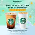 2x1 en bebidas en Starbucks de 3:00 a 7:00 pm al ordenar con Starbucks Rewards en Pickup o Delivery
