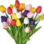Ramo de flores artificiales tulipanes de colores bajan a su menor precio