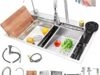 Fregadero doble de cocina de acero inoxidable con mezcladora y accesorios baja a su menor precio