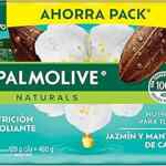 4 pack jabones Palmolive Naturals Nutrición Exfoliante Jazmín y Manteca Cacao bajan de precio