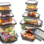 Set de 10 recipientes de vidrio herméticos para almacenar comida y alimentos bajan a su menor precio