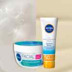 Combo Nivea con gel facial refrescante hidratante + protector solar Control Brillo bajan a su menor precio
