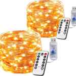Juego de 2 guirnaldas de luces LED de 10 metros con control remoto bajan de precio