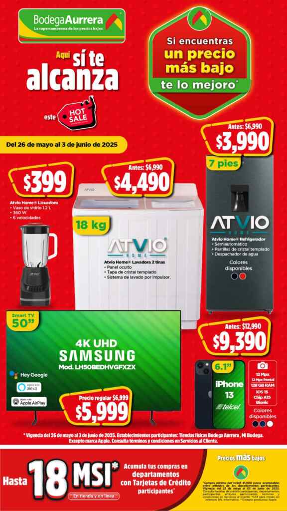 Folleto Bodega Aurrera Hot Sale 2025 con ofertas en Electrónica y Línea ...