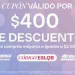 Cupón de $400 de descuento en Dportenis y Dpstreet válido al 31 de mayo