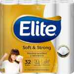 Papel higiénico Elite Soft & Strong de hoja triple con 32 rollos baja a un excelente precio con Planea y Ahorra