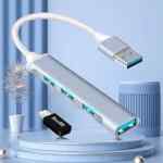 Hub USB 3.0 de aluminio con 4 puertos USB y lector de tarjetas baja de precio