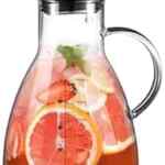 Jarra de agua de vidrio con tapa de acero inoxidable baja a un gran precio