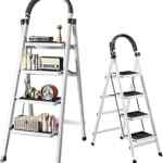 Escalera plegable de aluminio de 4 niveles baja a un excelente precio