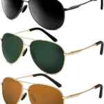 Juego de 3 lentes de sol polarizados estilo aviador bajan a un gran precio