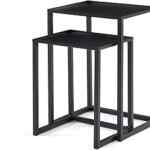 Juego de 2 mesas laterales modulares de metal bajan a su menor precio