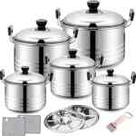 Luego de ollas de cocina de acero inoxidable de 12 piezas baja a su menor precio
