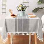 Mantel de mesa tejido de algodón y lino baja a su menor precio