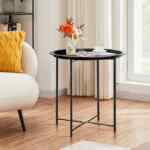 Mesa lateral de metal para sala o estancia baja a un gran precio con cupón adicional
